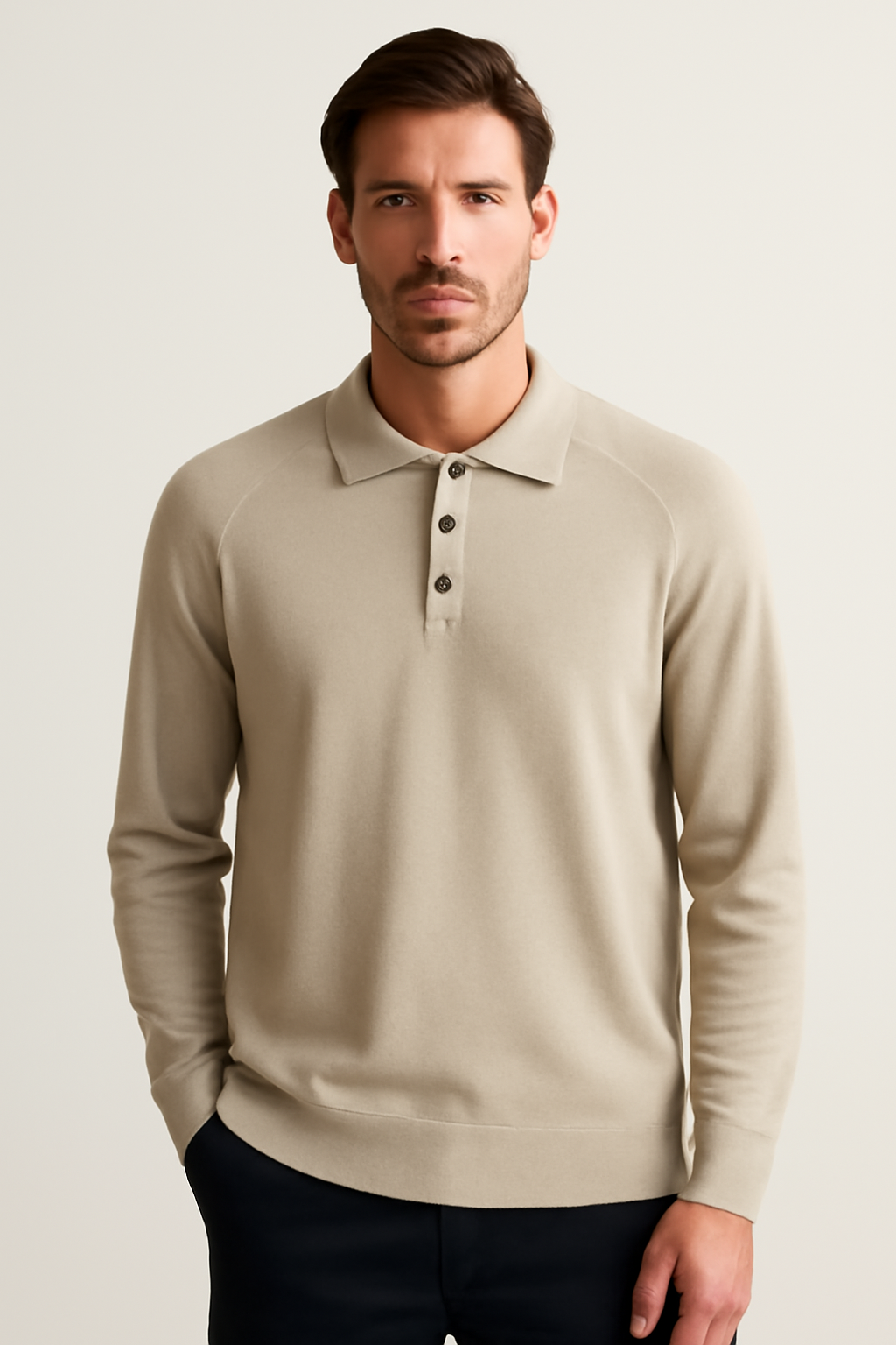 Maverick Men's Long Sleeve Polo Shirt | Soft Knit, Classic Fit